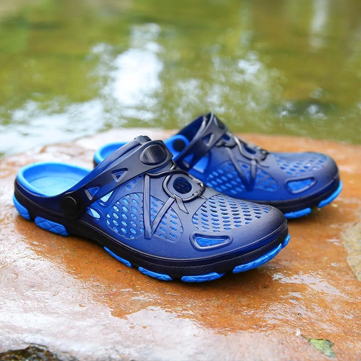 HYDLONGR Men Women Breathable Garden Sandals Quick Drying Beach Slippers Anti-Slip Clogs Shoes