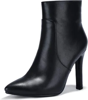 IDIFU Ankle Boots for Women High Heel Pointed Toe Boots Side Zipper Stiletto Booties