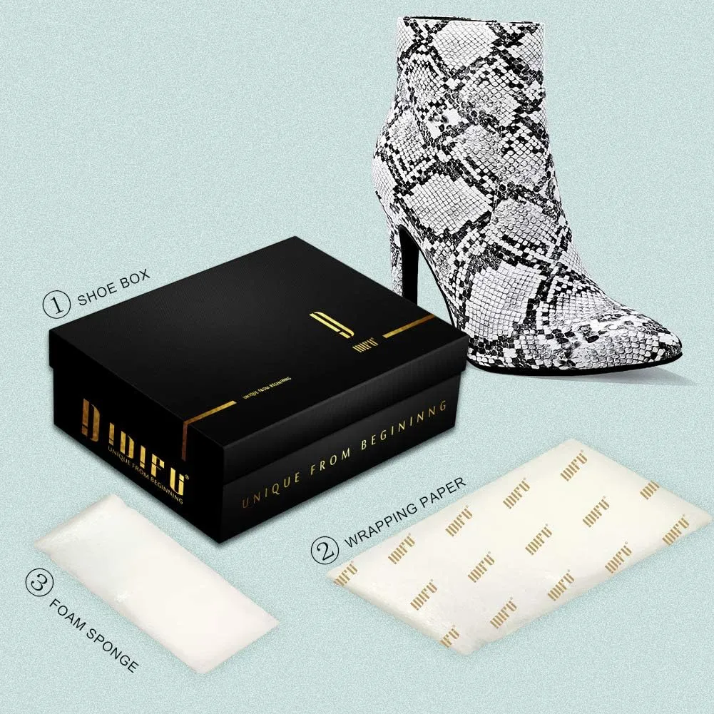 IDIFU Ankle Boots for Women High Heel Pointed Toe Boots Side Zipper Stiletto Booties