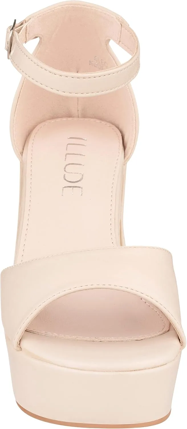 ILLUDE Women's Platform Heels Sandals Ankle Strap Block Chunky Heel Open Toe Platform Wedge Sandals – Cleo