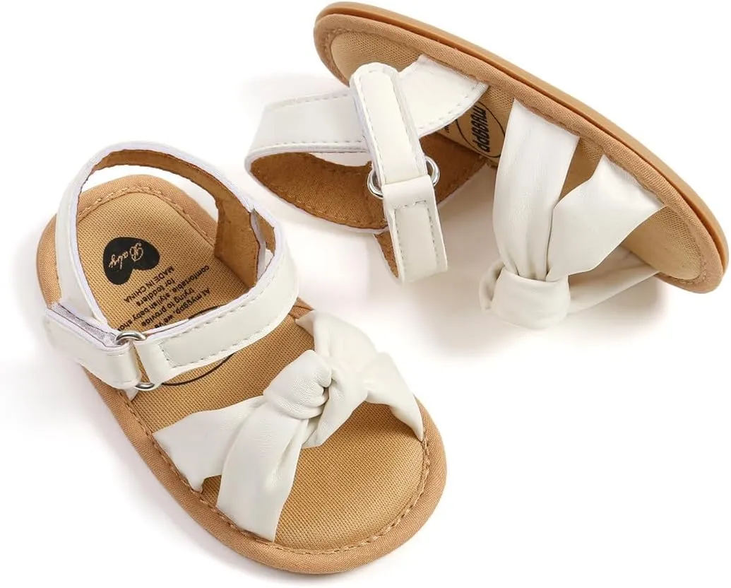 Infant Baby Girls Sandals Summer Open Toe Wedding Princess Dress Shoe Soft Sole Baby Shoes for Newborn Girl