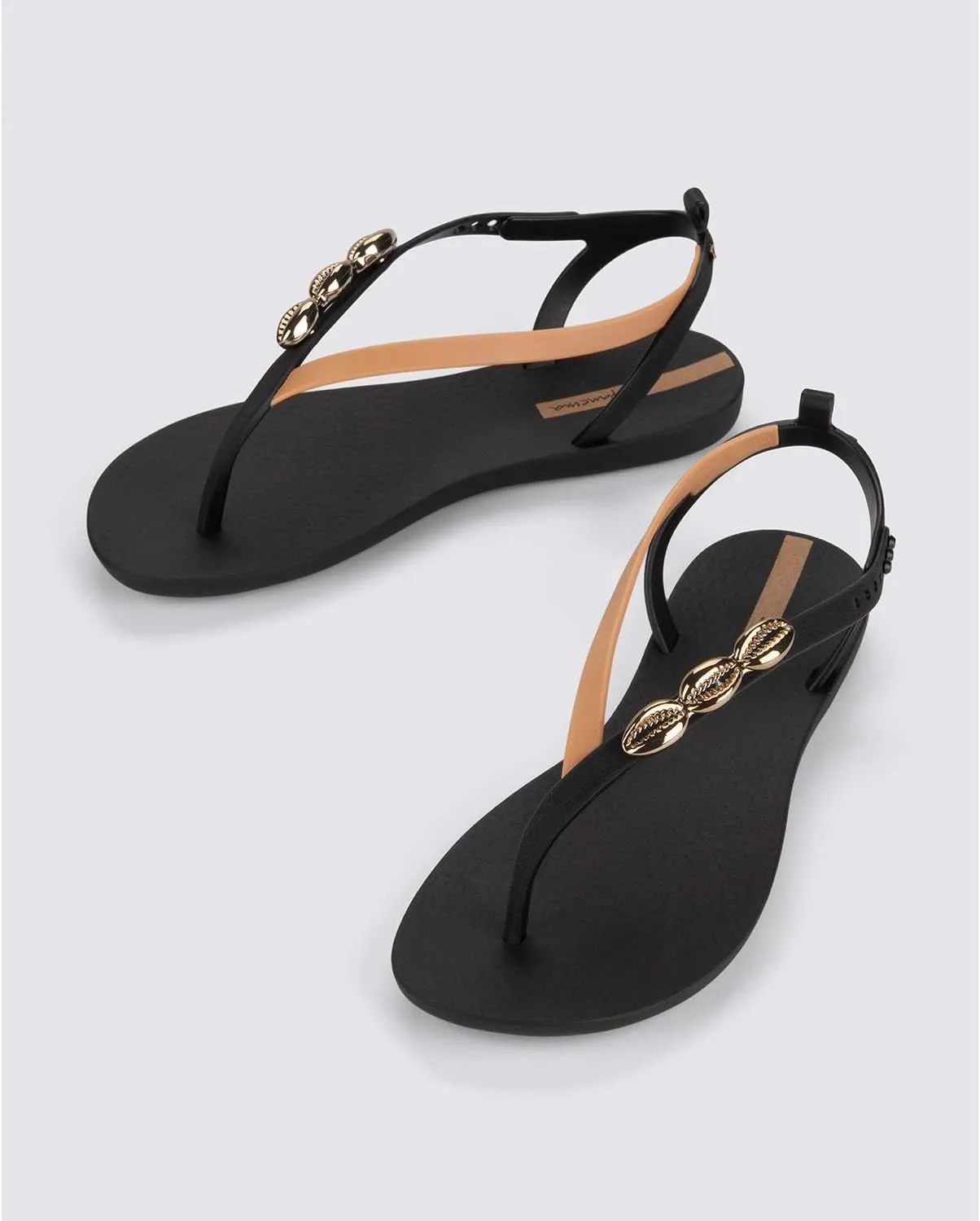 Ipanema Salty Womens Sandals - Lace Up Sandals for Women, Dressy Sandals with Sea Shells, T-Strap Thong Sandals, Tie Up Sandals, Flat Sandals, Summer Dress Sandals, Comfortable