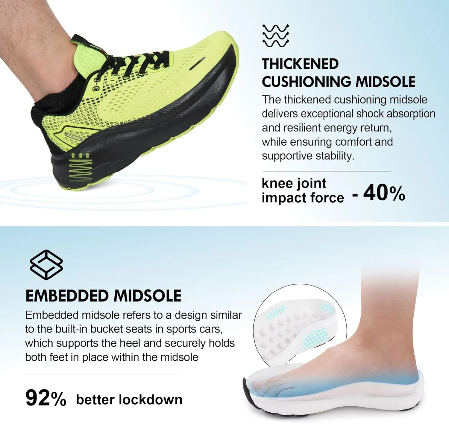 JACKSHIBO Wide Toe Box Shoes for Men Arch Support Shoes Wide Width Sneakers for Running Walking Athletic Tennis Orthopedic Plantar Fasciitis Workout Flux Footwear with Thick Cushioned Zero Drop Sole