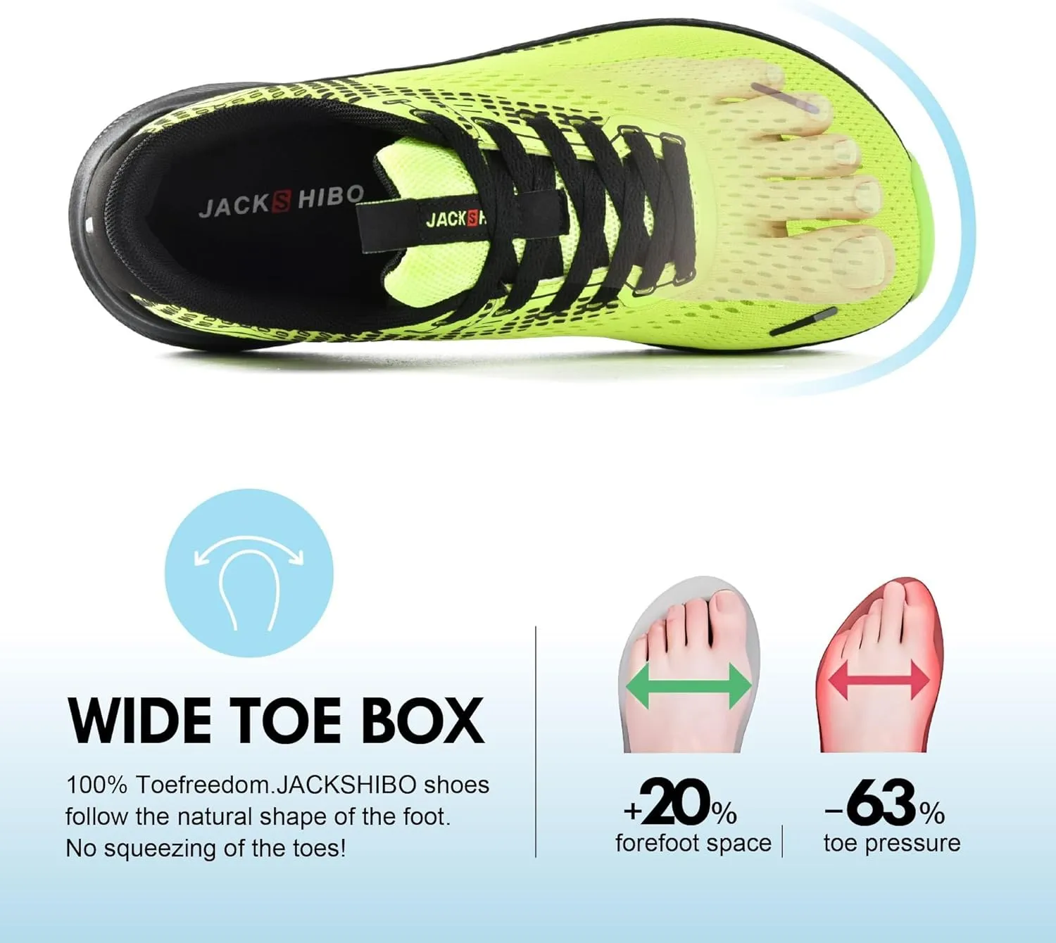 JACKSHIBO Wide Toe Box Shoes for Men Arch Support Shoes Wide Width Sneakers for Running Walking Athletic Tennis Orthopedic Plantar Fasciitis Workout Flux Footwear with Thick Cushioned Zero Drop Sole