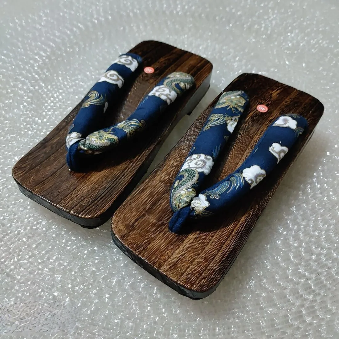 Japanese Geta Men's Wooden Clogs Sandals Printing Flip Flops Soft Slippers Japan Traditional Shoes