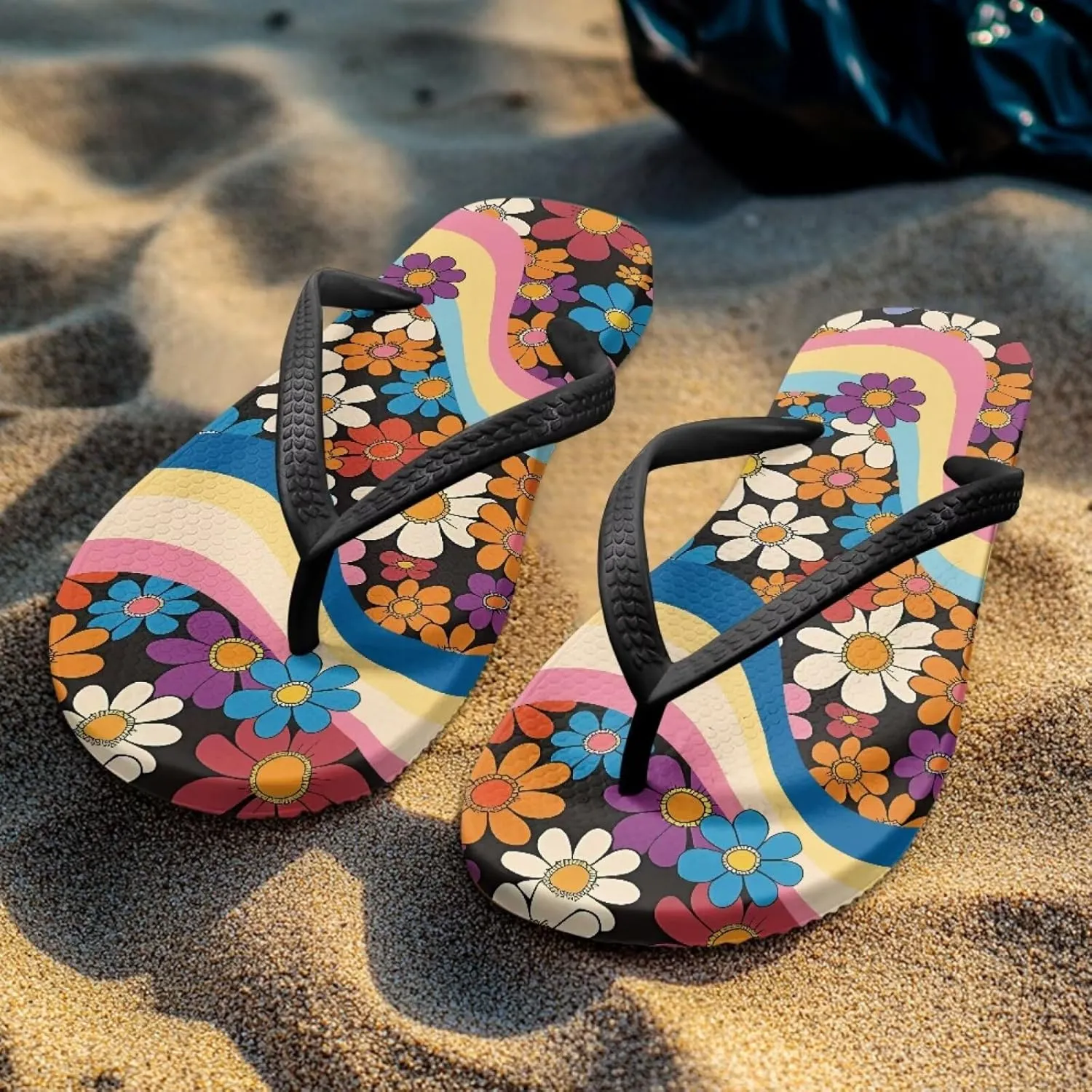 Jeiento 70S Flip Flops for Women Non Slip Beach Thong Sandals Slip On Bathroom Shower Shoes Comfort Walking Footwear Casual Shoes