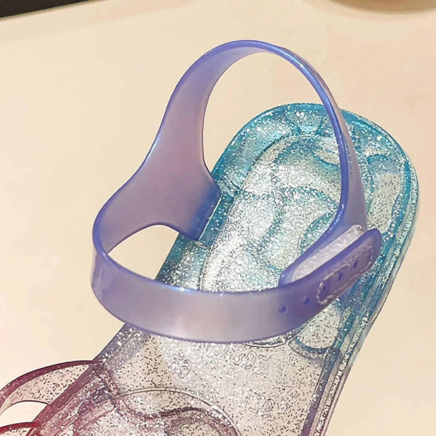 Jelly Sandals for Girls Kids Princess Dress Up Flat Closed Toe Mary Jane Shoes Rainbow Summer Casual Water Beach Flat Sandals