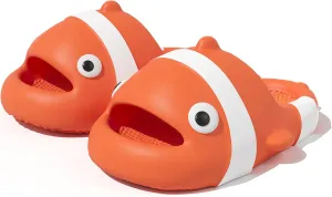 Jerzmy Cute Clown Fish Cloud Slides for Adult Women Men, Soft Novelty Funny Animals House Slippers Non-Slip Beach Shoes for Indoor Outdoor Shower Pool