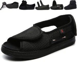 JIONS Women Men Adjustable Velco Extra Wide Shoes Swollen Feet Diabetic Edema Boots Slippers Indoor Outdoor Sandals Unisex Large Size 5-14
