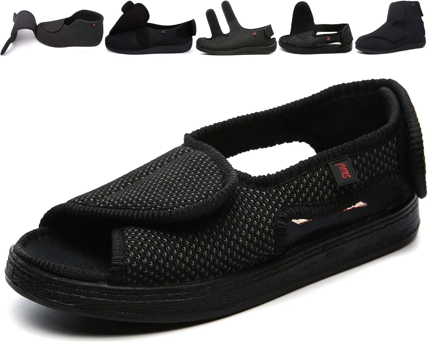 JIONS Women Men Adjustable Velco Extra Wide Shoes Swollen Feet Diabetic Edema Boots Slippers Indoor Outdoor Sandals Unisex Large Size 5-14