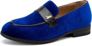 JITAI Boys Dress Loafers for Weddings & School, Breathable Slip-On Leather Tuxedo Shoes, Toddler to Preteen