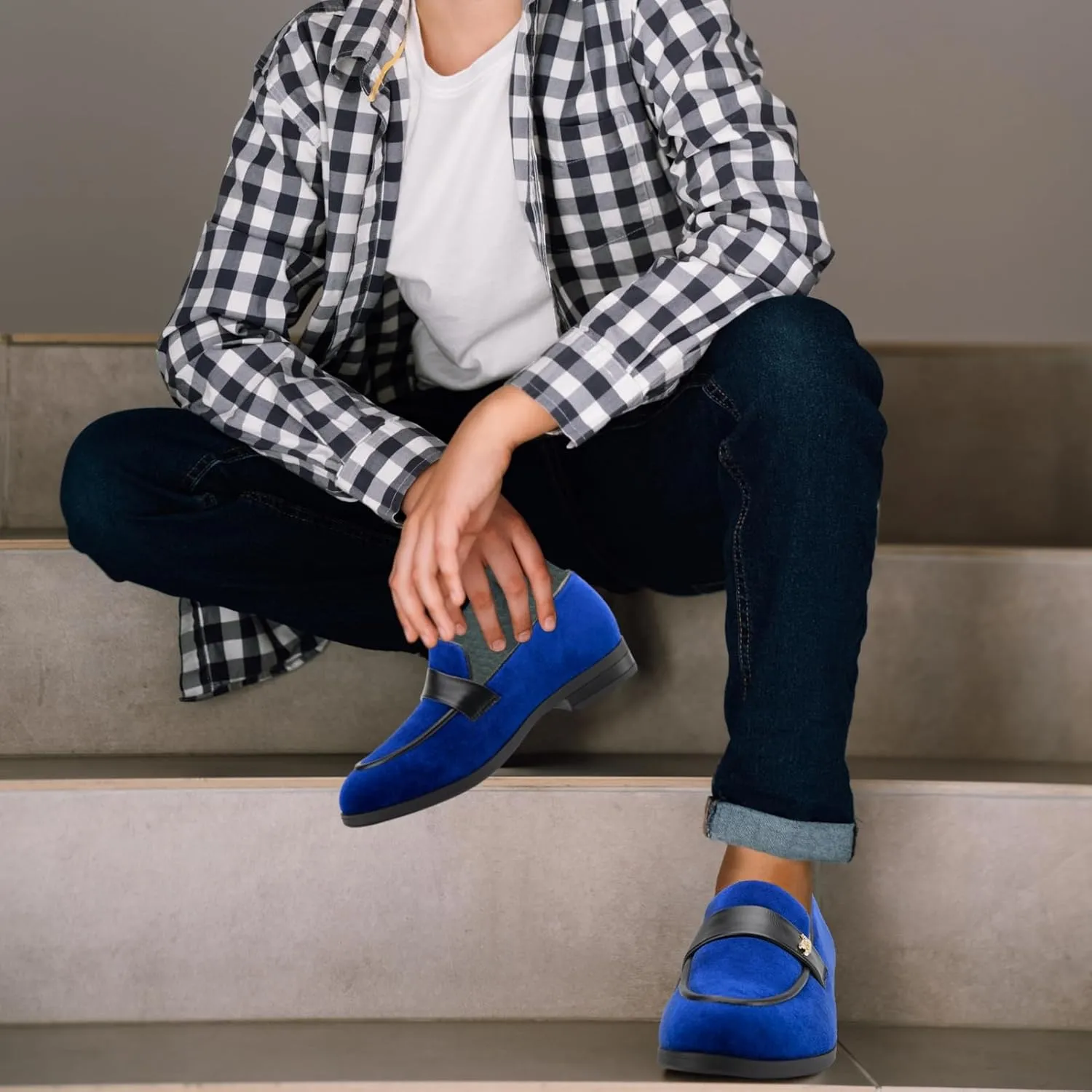 JITAI Boys Dress Loafers for Weddings & School, Breathable Slip-On Leather Tuxedo Shoes, Toddler to Preteen