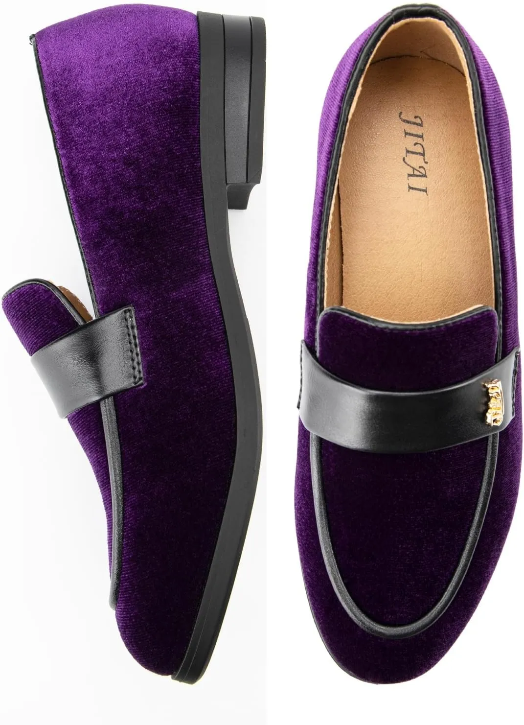 JITAI Boys Dress Loafers for Weddings & School, Breathable Slip-On Leather Tuxedo Shoes, Toddler to Preteen