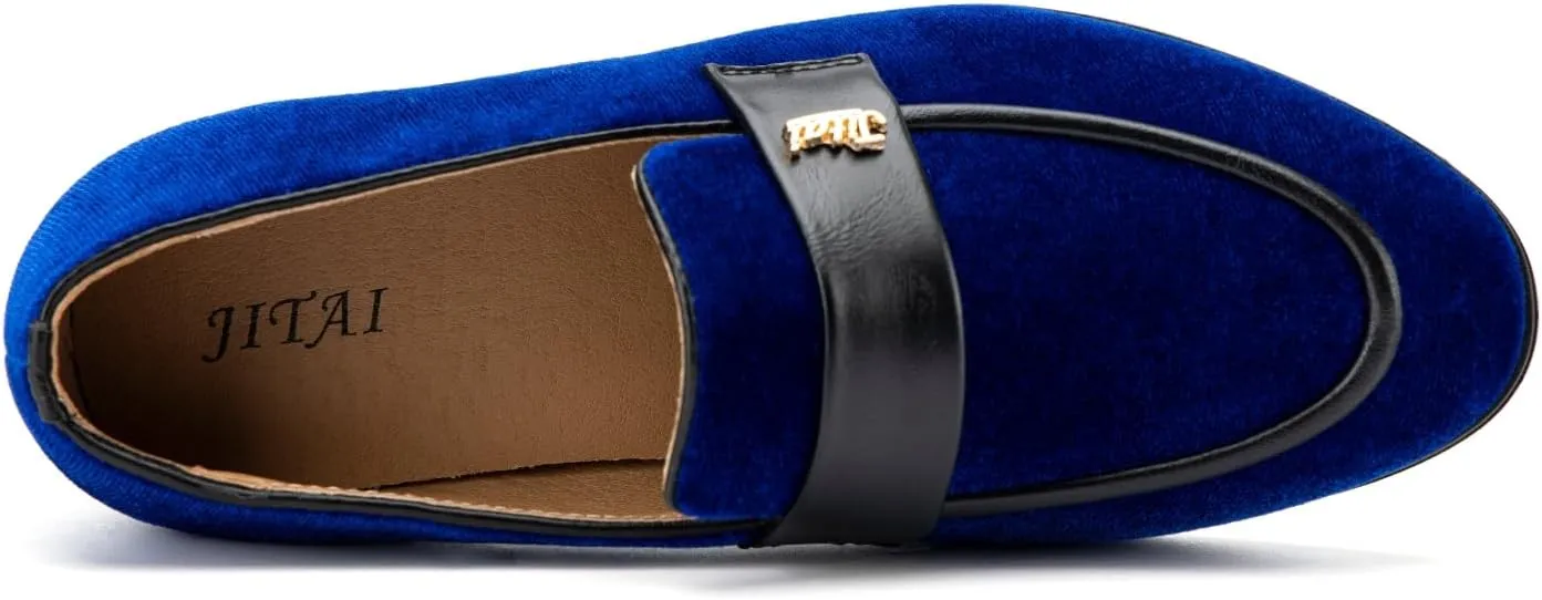 JITAI Boys Dress Loafers for Weddings & School, Breathable Slip-On Leather Tuxedo Shoes, Toddler to Preteen