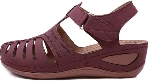 JITUUE Women's Summer Beach Wedge Sandals Bohemia Flip-Flop Ankle Strap Causal Closed Toe Cutout Flats Soft Comfort Comfy Low Wedge Shoes Gladiator Outdoor Shoes