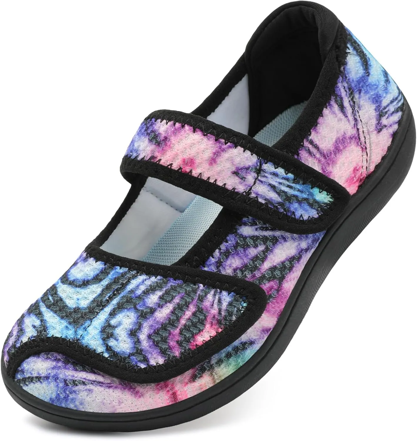 JOINFREE Womens Barefoot Walking Shoes Wide Diabetic Shoes Adjustable Mary Jane Shoes Flats Arthritis Edema Casual Shoes Breathable Slip on Sneakers Indoor Outdoor