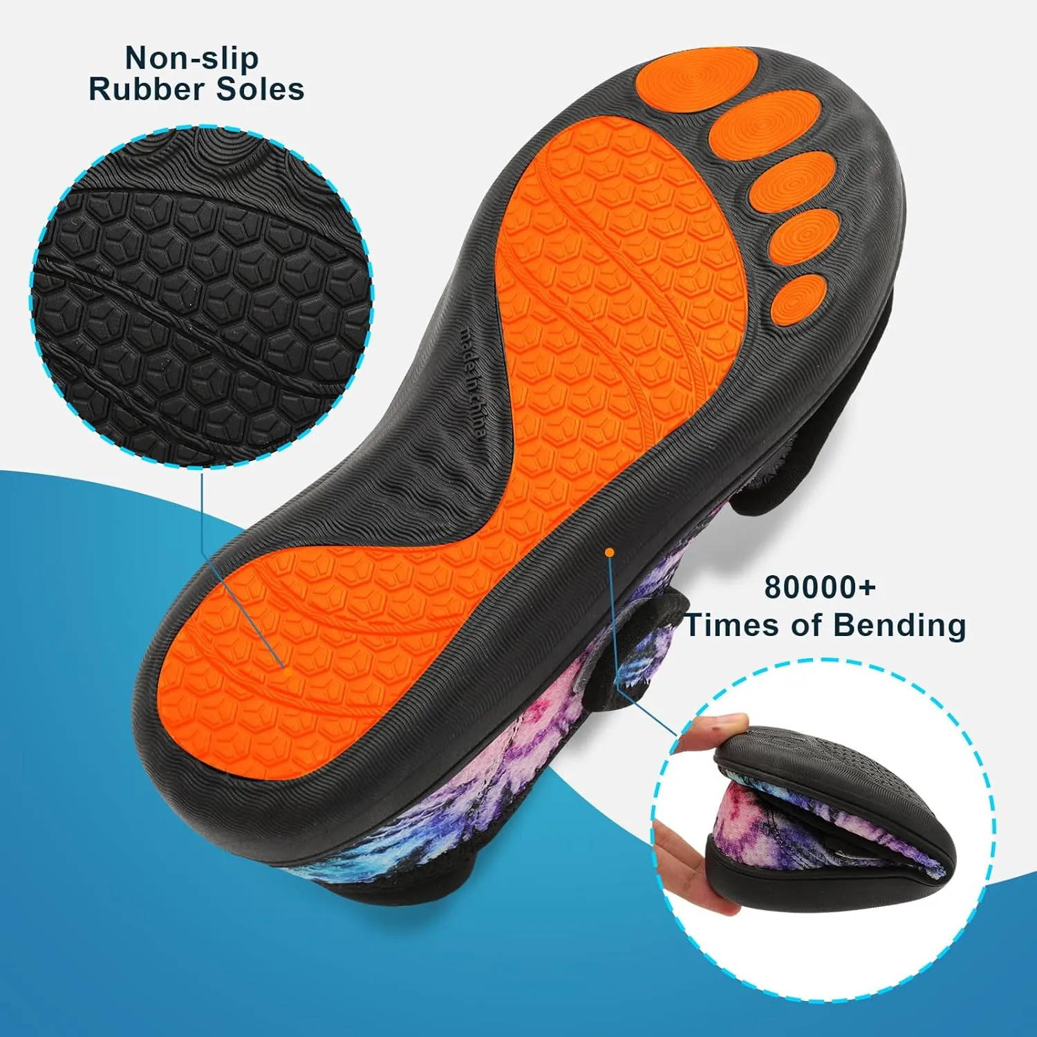 JOINFREE Womens Barefoot Walking Shoes Wide Diabetic Shoes Adjustable Mary Jane Shoes Flats Arthritis Edema Casual Shoes Breathable Slip on Sneakers Indoor Outdoor