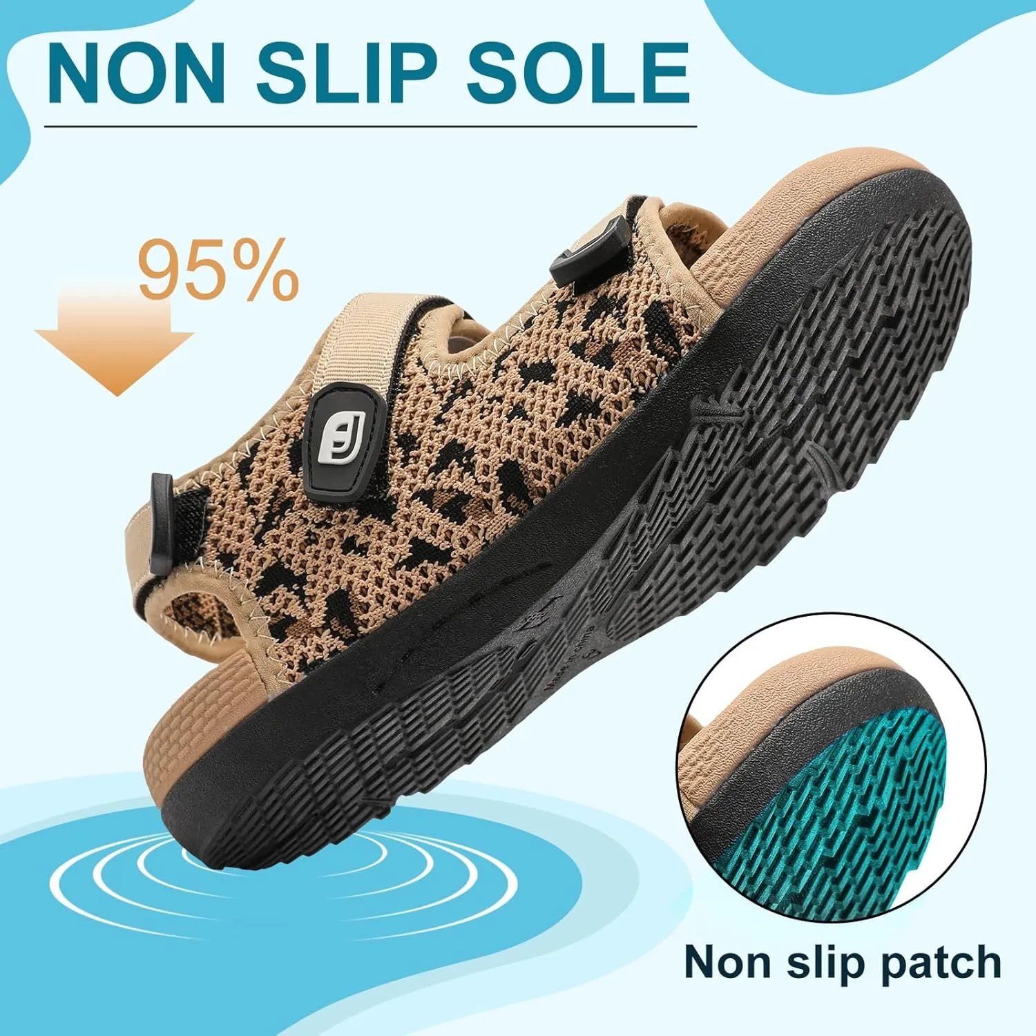 JOINFREE Womens Orthopedic Walking Hiking Sandals Adjustable Open Toe Sports Water Sandals with Plantar Fasciitis Arch Support Thick Athletic Cushion Outdoor Beach Sandals