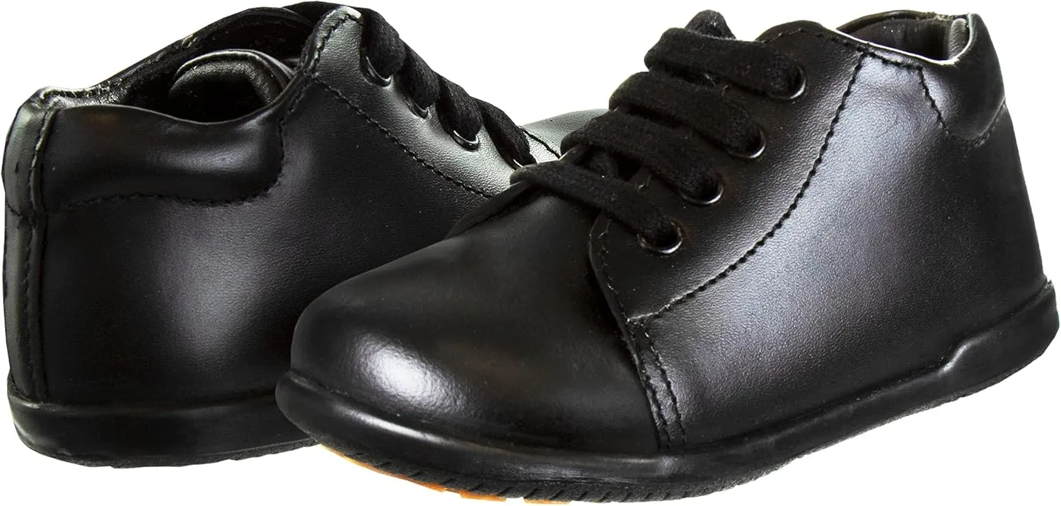 Josmo Baby-Girl's Smart Walking Shoes Nonslip Boys First Step Walker Leather Non-Slip Bottom High top Dress Boots