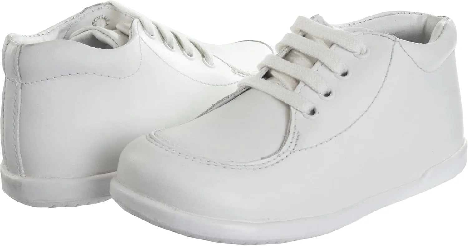 Josmo Baby-Girl's Smart Walking Shoes Nonslip Boys First Step Walker Leather Non-Slip Bottom High top Dress Boots