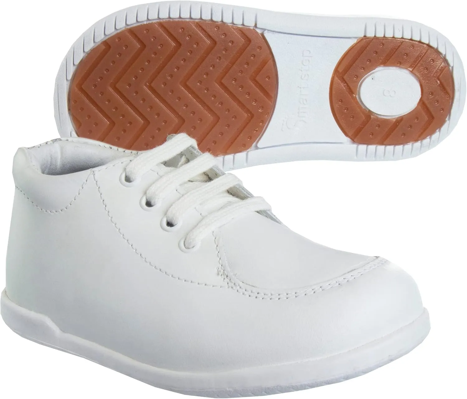 Josmo Baby-Girl's Smart Walking Shoes Nonslip Boys First Step Walker Leather Non-Slip Bottom High top Dress Boots