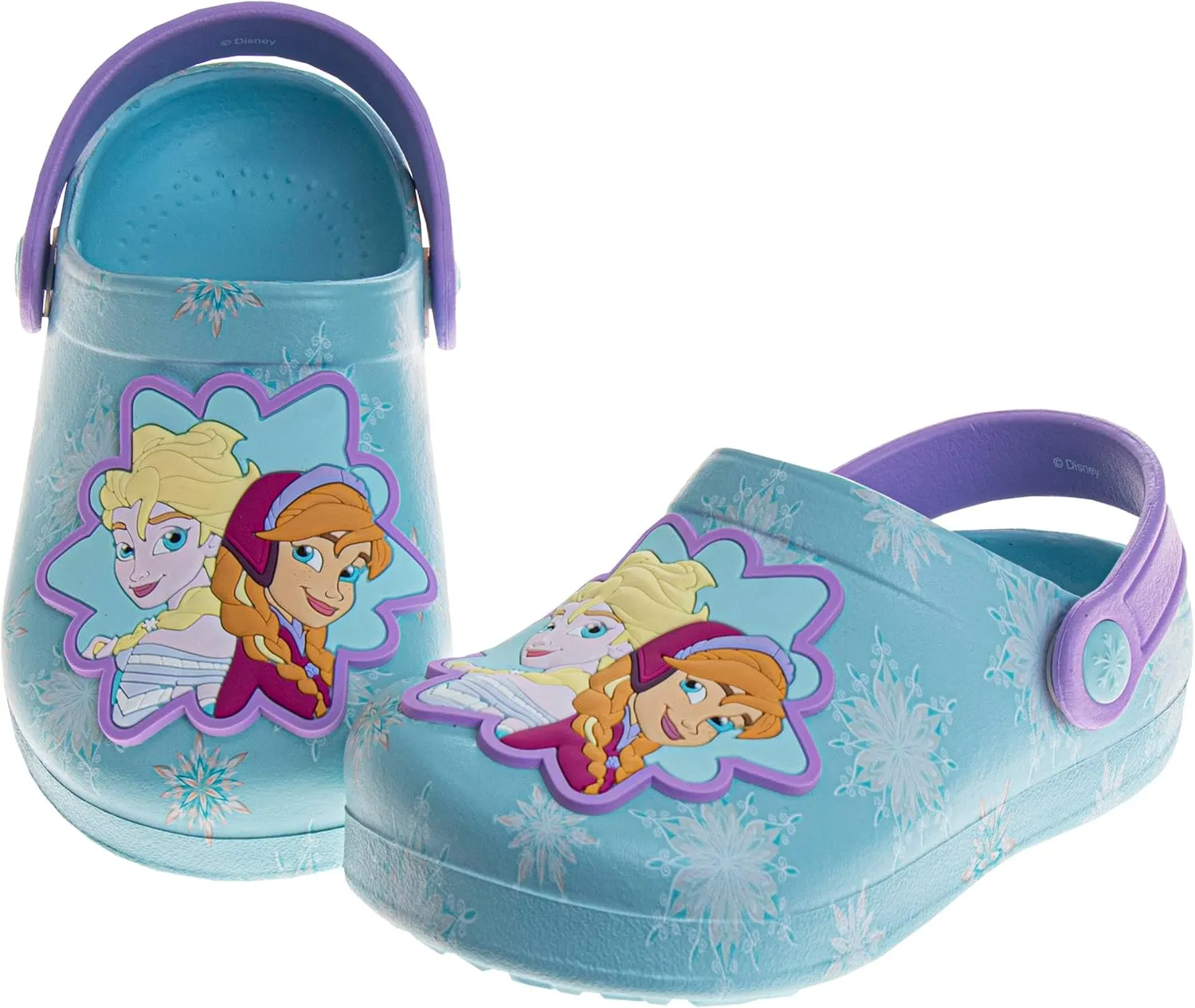 Josmo Kids Frozen Clog Sandal Waterproof Slip-On Slides for Girls - Anna Elsa Closed Toe Clogs with Backstrap (Sizes: 5-10 Toddlers / 11-12 Little Kids)