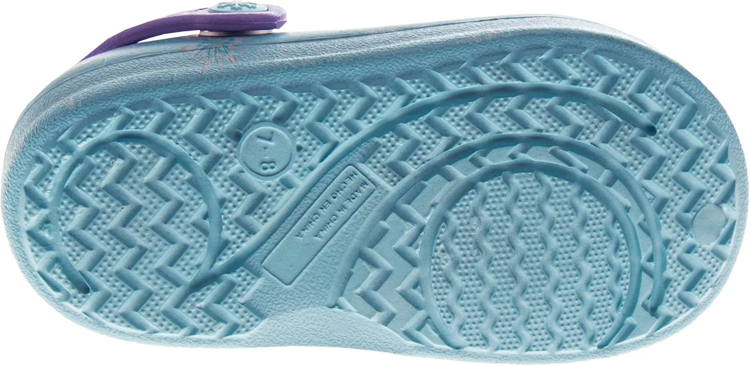 Josmo Kids Frozen Clog Sandal Waterproof Slip-On Slides for Girls - Anna Elsa Closed Toe Clogs with Backstrap (Sizes: 5-10 Toddlers / 11-12 Little Kids)