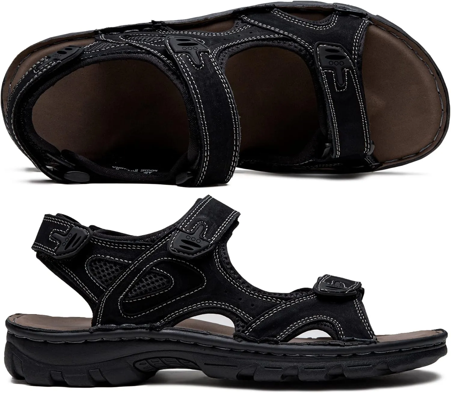 Jousen Men's Sandals Arch Support Casual Genuine Leather Summer Outdoor Beach Fisherman Sandals for Men