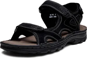 Jousen Men's Sandals Arch Support Casual Genuine Leather Summer Outdoor Beach Fisherman Sandals for Men