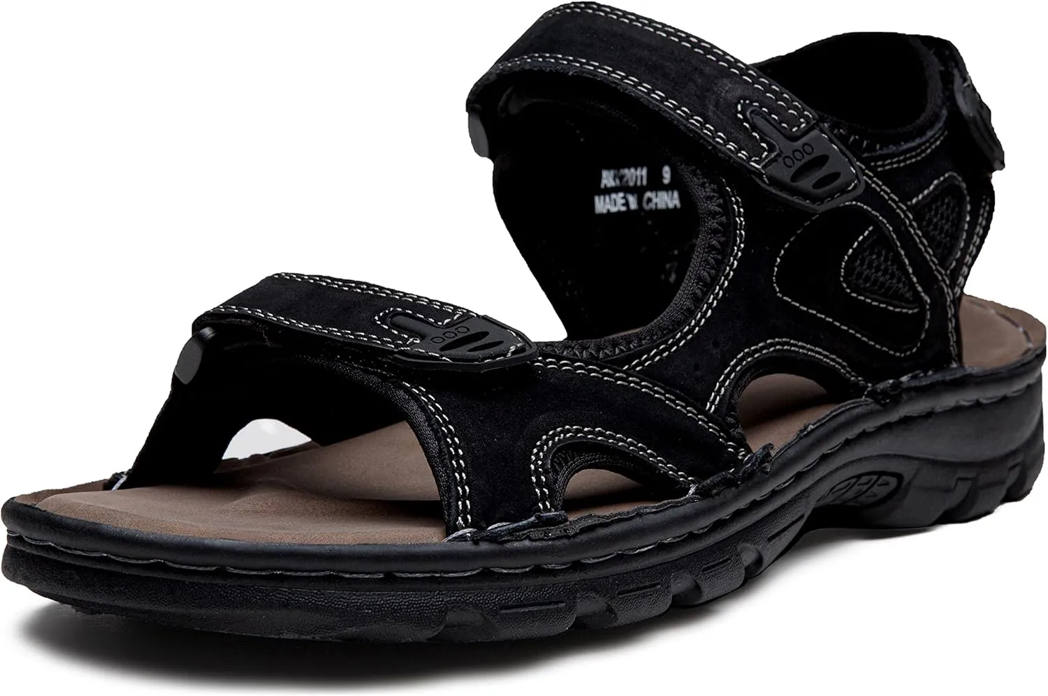 Jousen Men's Sandals Arch Support Casual Genuine Leather Summer Outdoor Beach Fisherman Sandals for Men