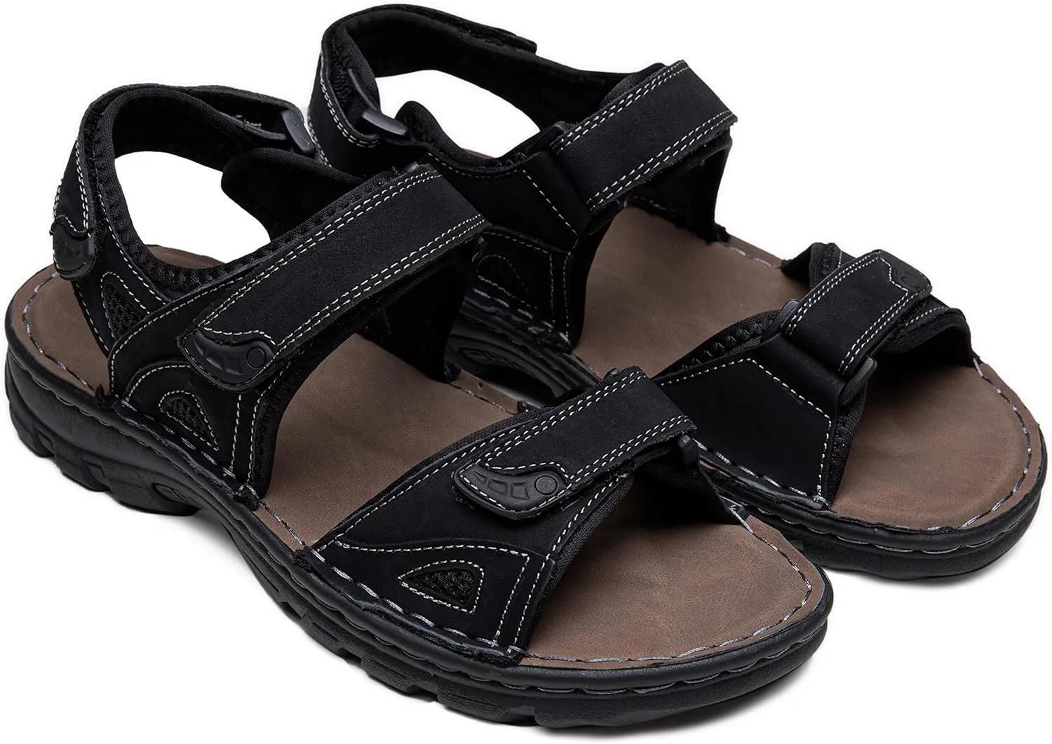 Jousen Men's Sandals Arch Support Casual Genuine Leather Summer Outdoor Beach Fisherman Sandals for Men