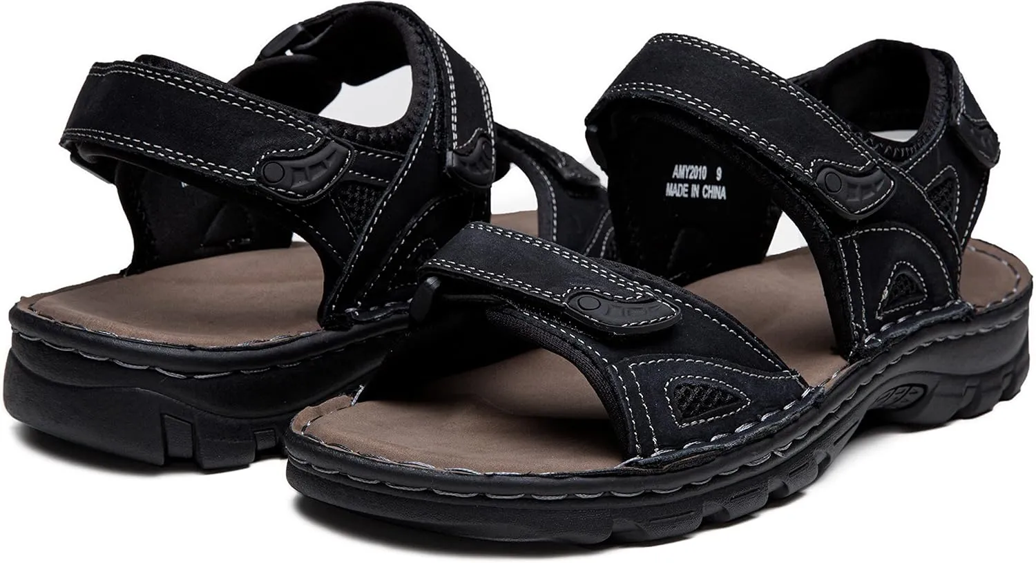 Jousen Men's Sandals Arch Support Casual Genuine Leather Summer Outdoor Beach Fisherman Sandals for Men