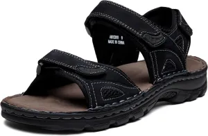 Jousen Men's Sandals Arch Support Casual Genuine Leather Summer Outdoor Beach Fisherman Sandals for Men