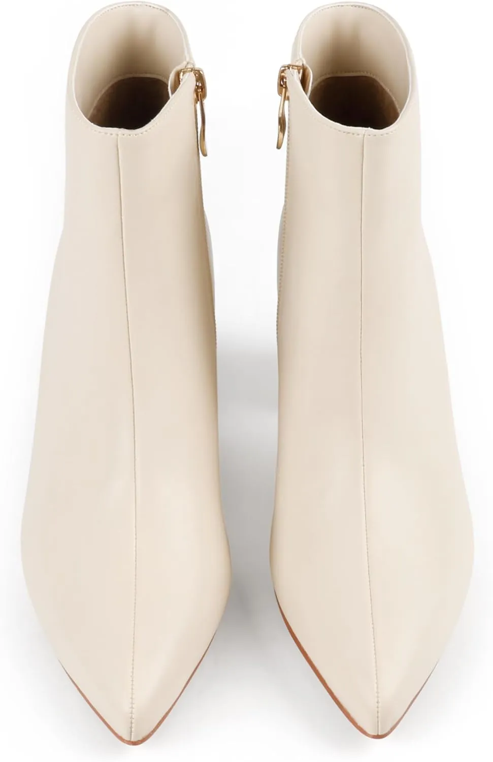 JOY IN LOVE Women's Ankle Boots Chunky Block Heel Pointed Toe Zipper Boots