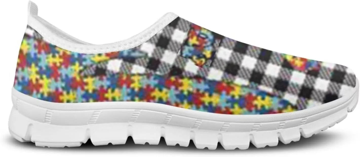 JoyLamoria Butterfly in Black and White Shoes for Wome Slip on Walking Shoe Art Travel Work Loafers Lightweight