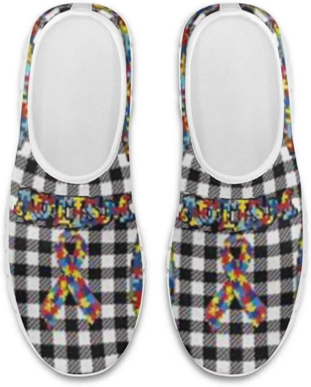 JoyLamoria Butterfly in Black and White Shoes for Wome Slip on Walking Shoe Art Travel Work Loafers Lightweight