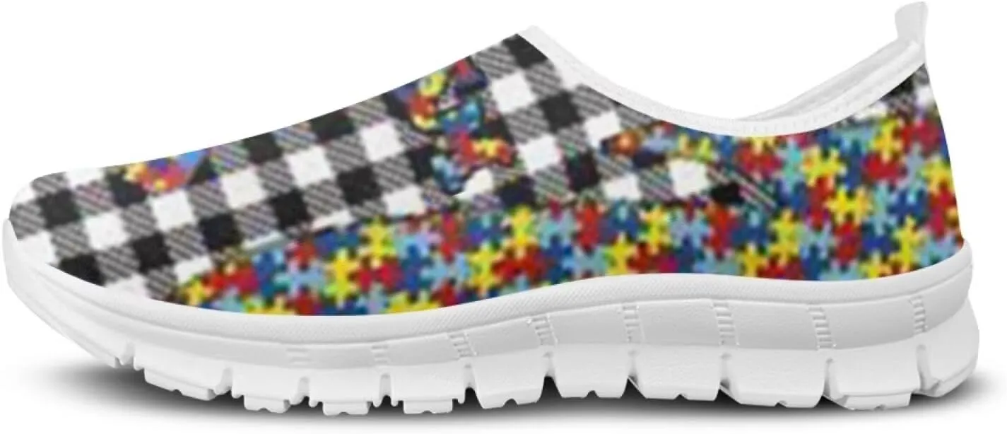 JoyLamoria Butterfly in Black and White Shoes for Wome Slip on Walking Shoe Art Travel Work Loafers Lightweight