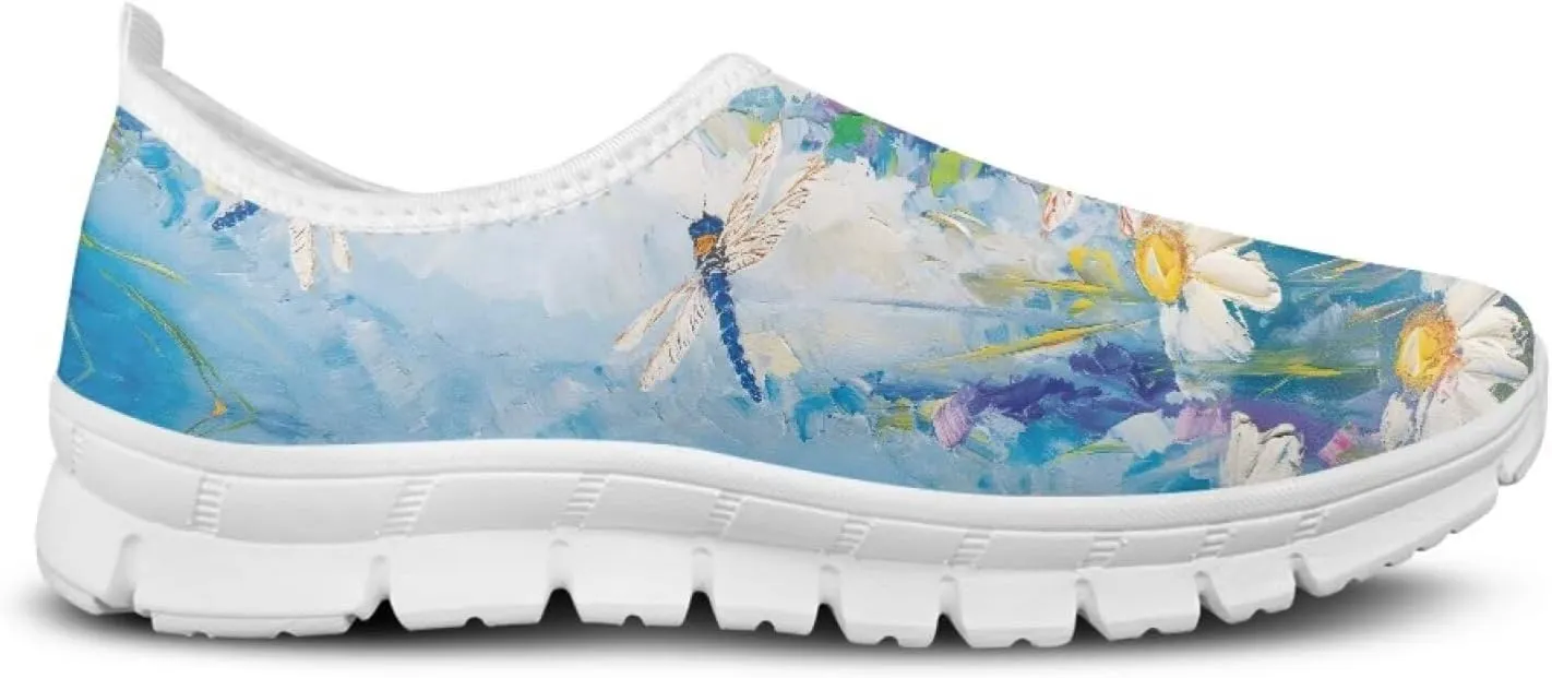 JoyLamoria Cow Platform Sneakers Causal Slip on Shoes Causal Boat Loafers for Women with Arch Support Art Travel Shoes