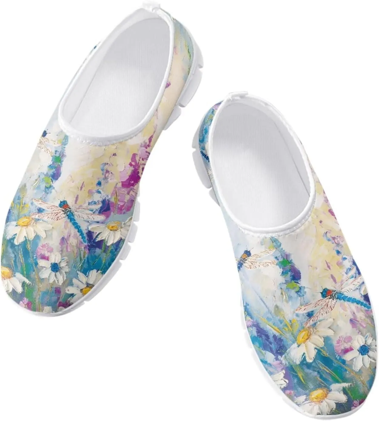 JoyLamoria Cow Platform Sneakers Causal Slip on Shoes Causal Boat Loafers for Women with Arch Support Art Travel Shoes