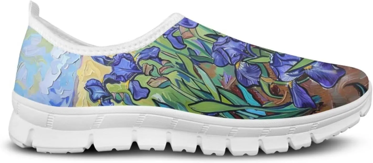JoyLamoria Cow Platform Sneakers Causal Slip on Shoes Causal Boat Loafers for Women with Arch Support Art Travel Shoes