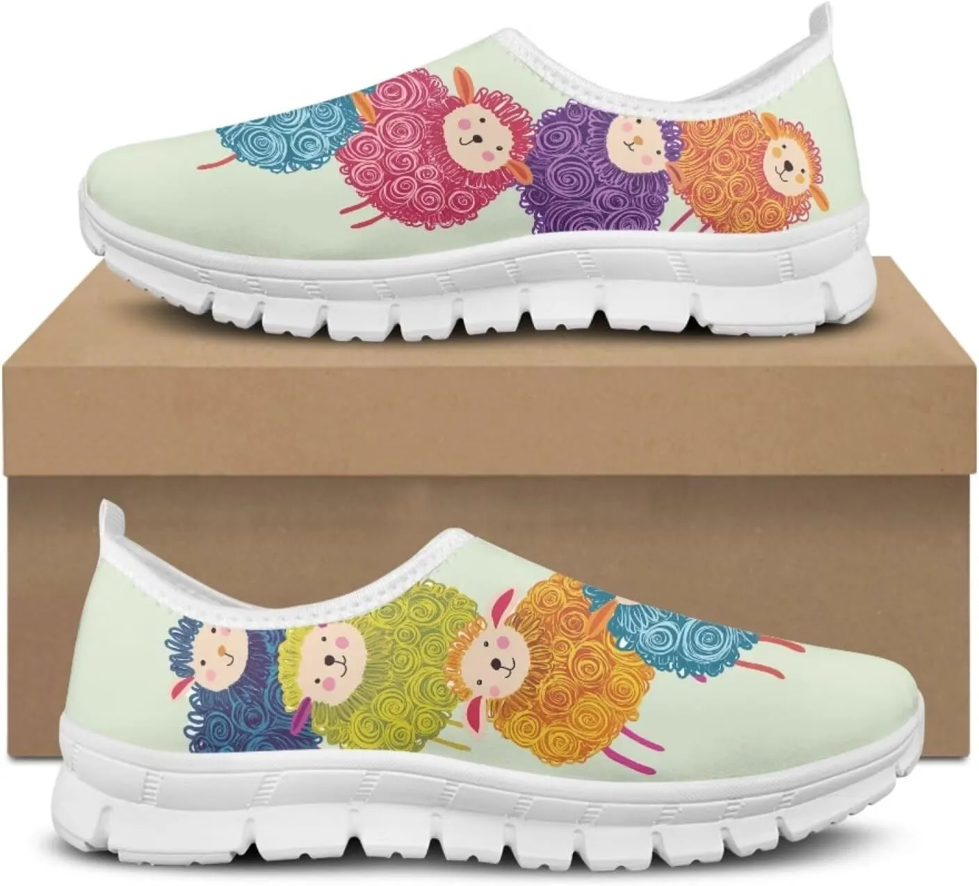 JoyLamoria Highland Cattle Loafers for Women,Comfortable Loafers Women's Casual Travel and Work Slip-Ons Sneakers
