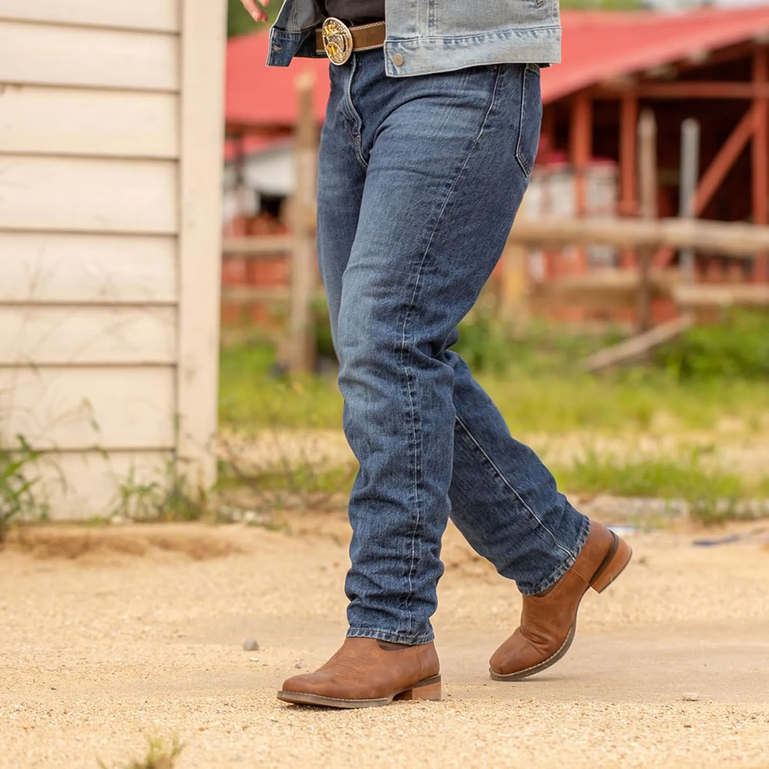 J's.o.l.e Men's Cowboy Western Boots Comfortable Wide Calf Square Toe Boots