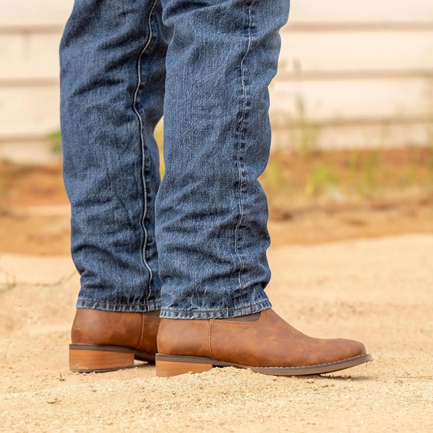 J's.o.l.e Men's Cowboy Western Boots Comfortable Wide Calf Square Toe Boots