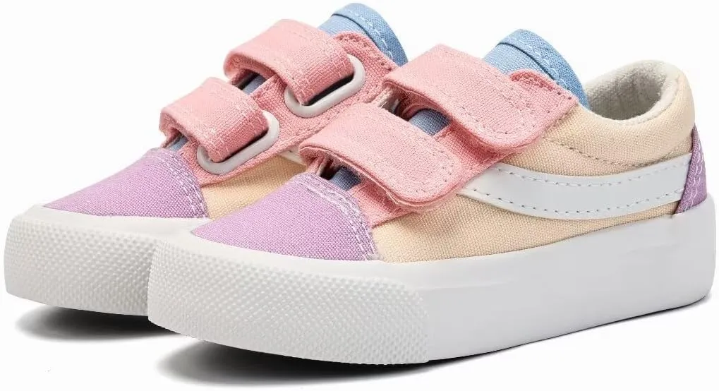 JUDIS Kids Canvas Shoes Dual Adjustable Hook and Loop Casual Sneakers Boys and Girls Fashion Shoes
