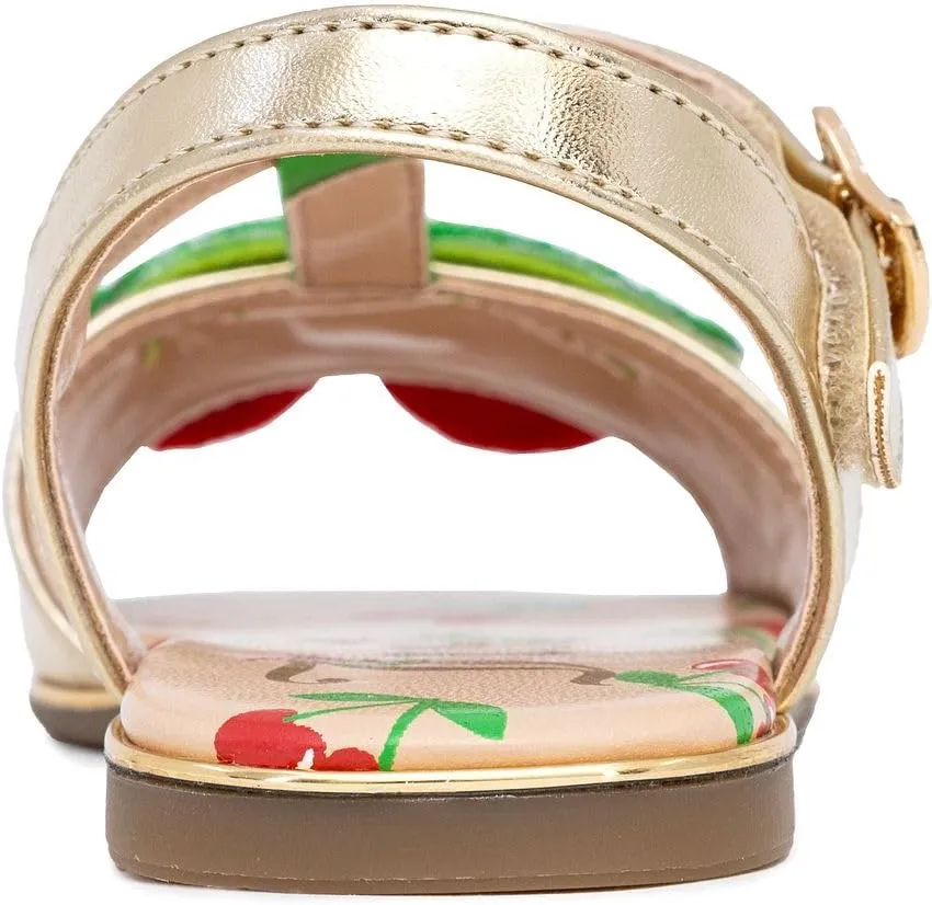 Juicy Couture Girls Toddler Sandals – Open Toe Flat Dress Sandals – Cute Summer Shoes for Little Kids – Adjustable Strap for Comfort & Style