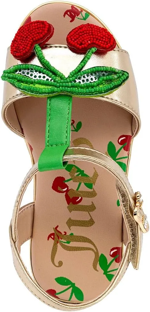 Juicy Couture Girls Toddler Sandals – Open Toe Flat Dress Sandals – Cute Summer Shoes for Little Kids – Adjustable Strap for Comfort & Style