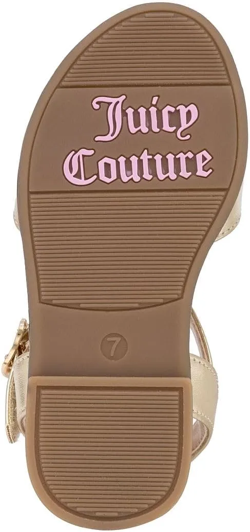 Juicy Couture Girls Toddler Sandals – Open Toe Flat Dress Sandals – Cute Summer Shoes for Little Kids – Adjustable Strap for Comfort & Style