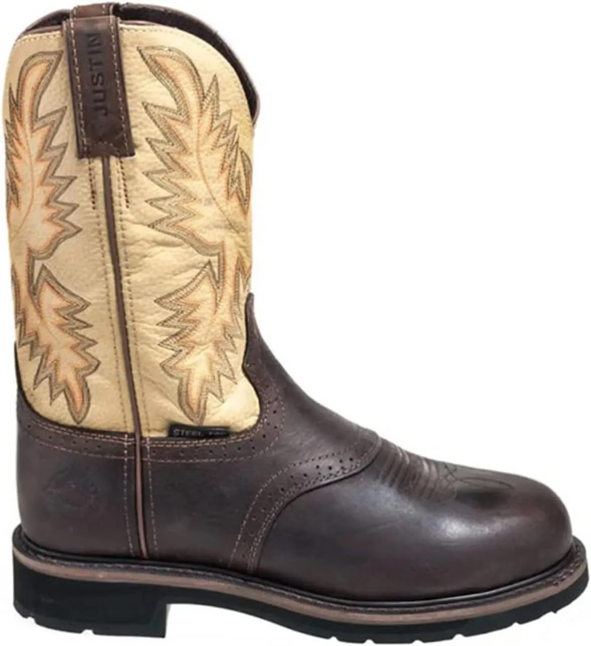 Justin Mens Stampede Steel Waxy Work Boots 8EE