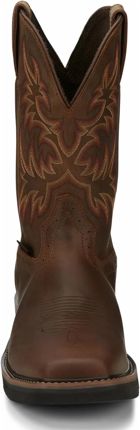 Justin Mens Steel Toe Wtrprf Tan Work Boots