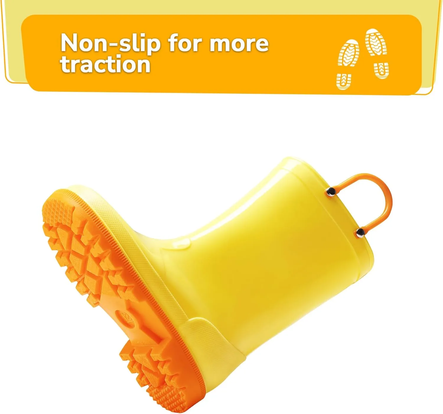 K KomForme Girls Boys Rain Boots Waterproof with Easy on Handles for Toddler/Little Kid/Big Kid
